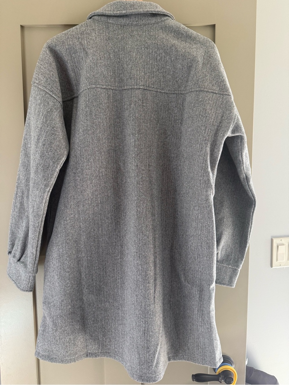Hem & Thread Gray Button-Front Shacket - Picture 2 of 5